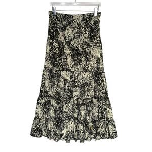 CAbi S Saunter Convertible Tiered Maxi Skirt Dress Print Whimsy Ruffle